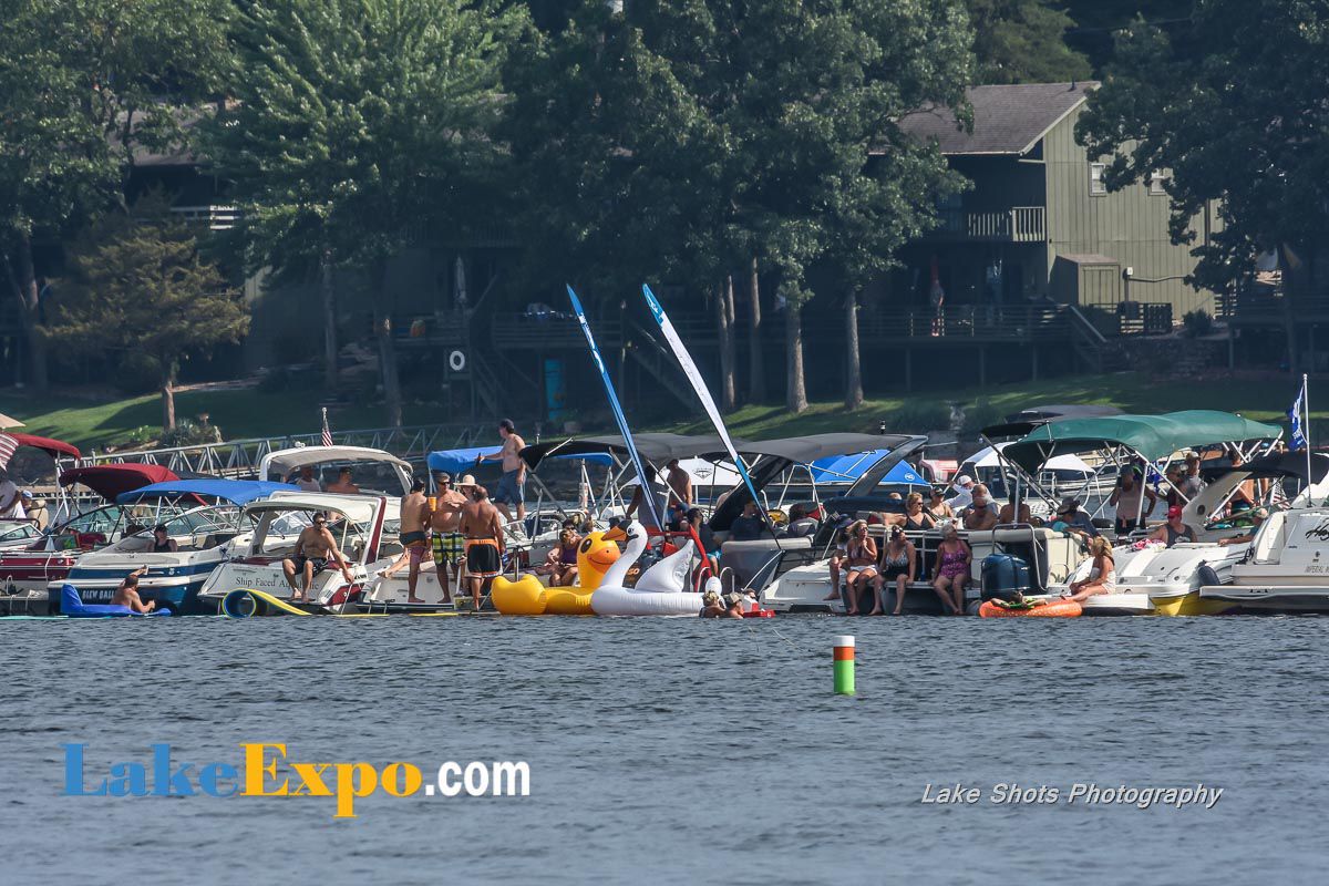 Tying Up Along The Shootout Flotilla